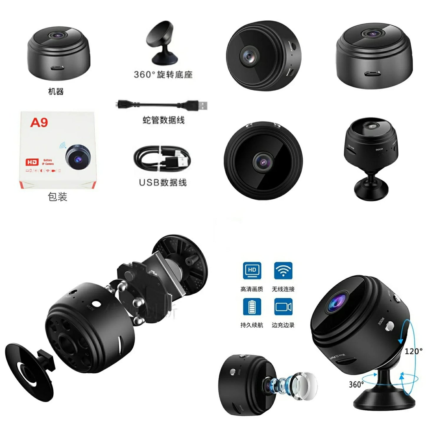 Wi-Fi Cameras -A9 Mini Camera